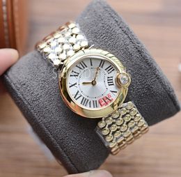 Top Quality Stylish Quartz Watch Women Gold Silver Dial Sapphire Glass Classic Diamond Design Wristwatch Ladies Luxury Full Stainless Steel Clock 1620