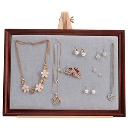 Jewellery Pouches, Bags Adjustable Wooden Display Stand Plate Holder Picture Po Frame Art Décor