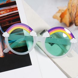 Children Funny Sunglasses Anti Ultraviolet Rainbow Glasses Candy Colours Kids Summer Outdoor Sun Glasses for Girls Boys Decoration 1712 B3