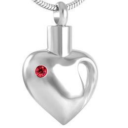 memorial lockets for ashes Canada - Pendant Necklaces IJD8348 Inlay Red White Crystal Heart Shape 316L Stainless Steel Memorial Urn Jewelry Ashes Locket Cremation Necklace Wome