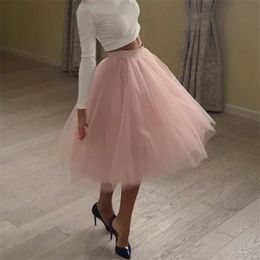 Quality 5 Layers Fashion Tulle Skirt Pleated TUTU s Lolita Petticoat Bridesmaids Midi Jupe Saias faldas 210621