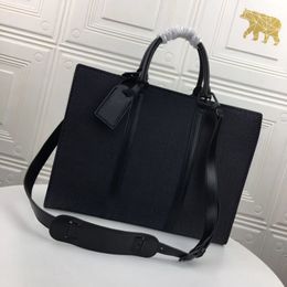 M45265 SAC PLAT HORIZONTAL ZIPPE briefcase high quality business crossbody handbag fashion men shoulder bag canvas leather laptop bags