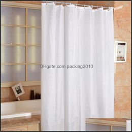 Curtains Bathroom Aessories Home & Gardenwaterproof White Long Bath Plain Extra Wide Shower Curtain Washable With Hooks Ring Drop Delivery 2