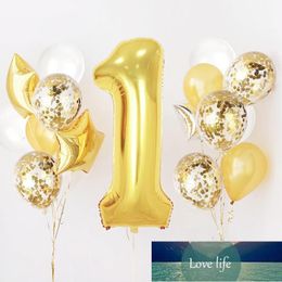 Gold Pink boy girl 1st Birthday Air Number Foil Balloons Air Baby Shower Boy Girl Birthday Party Decor Kids Party Balloons Kit Factory price expert design Quality