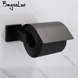 Black Design Easy to Instal The Bathroom Kitchen Accessory Wall-mounted Stainless Steel Rustproof Toilet Paper Roll Holder 210720