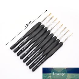 8Pcs/set Black Knitting Needles Plastic Handle Crochet hooks for Knit DIY Craft Loom Tool Weaving Kit Braid