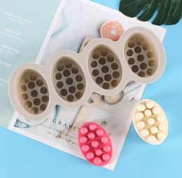 Oval Spa Soap Mould Cavity Silicone Massage Therapy Soaps Making Tool 100PCS/LOT SN2772