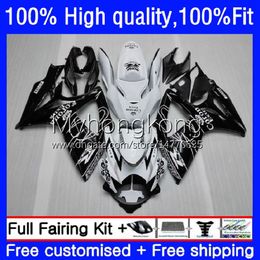 Injection Mold Fairings For SUZUKI GSXR600 GSXR-750 White black 750CC GSX-R750 K6 06-07 21No.4 GSXR 600 750 CC 600CC GSX-R600 06 07 GSXR-600 GSXR750 2006 2007 OEM Bodys