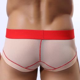 Underpants Men's Underwear Briefs Sexy Transparent Mesh Thin Section Mens Panties Gay Youth Low-waist U-convex Bikini Jockstrap