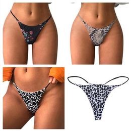 Yoga Outfit 3PCS/Set Women's Panties G-string Thong Cotton Underwear Sexy Female Underpants Leopard Pantys Intimates Lingerie