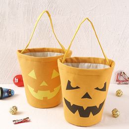 Party Supplies Halloween candy bucket cotton cloth bags portable cartoon canvas bag wholesale