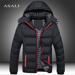 Winter Men's Thick Coats Hooded Parkas Mens Jackets Warm Breathable Coat Male Overcoat Mens Brand Clothing 5XL 210914