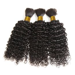 Ali Magic Mongolian Afro Kinky Curly Bulk Hair For Braids 100g Human Bulk Hair Bundles Hair Extensions Natural Black Color