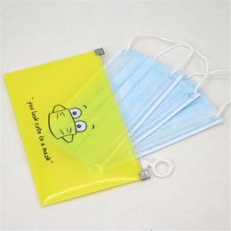 Cartoon Face Cover Storage Bags Zipper Covers Packaging Punch Sealed Temporary Folder Reusable