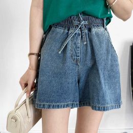 Soft Thin Wide-legged Denim Shorts Women Casual Loose Tight High Waist Jeans 1961 210607