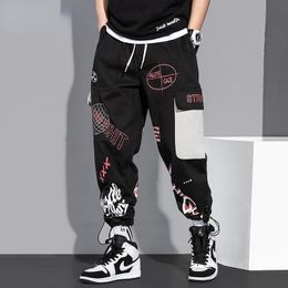 Men's Pants High Waist Men Loose Cargo Quality Handsome Pattern Print Streetwear Trousers Plus Size Woman Casual Jogger Pant