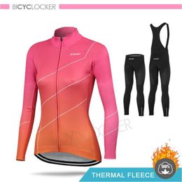 Cycling Clothing Women Winter Thermal Fleece Long Sleeve Jersey Sets Cycle Clothes Road Bike Wear Mujer Maillot Uniform1
