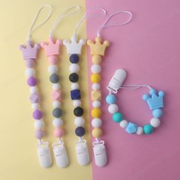 INS baby Silicone Soothers & Teethers Crown Shape And Beads Health Care Teething Training Infant