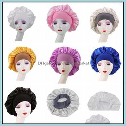 Beanie/Skl Caps Hats & Hats, Scarves Gloves Fashion Aessories Est Soft Silky Slee Hair Cap Salon Bonnets For Women Comfortable Elasic Satin