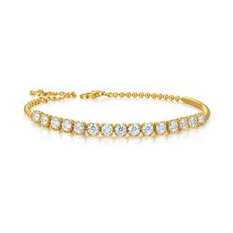 Most Popular Tennis Bracelet Jewellery 18K Solid Yellow Gold Real Diamond Bracelet For Lady