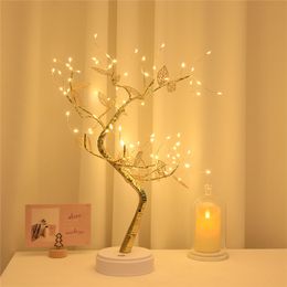 Hot LED Nachtlicht Mini Weihnachtsbaum Kupferdraht Girlande Lampe für Home Kinder Schlafzimmer Decor Fairy Lights Luminary Feiertag Lampe