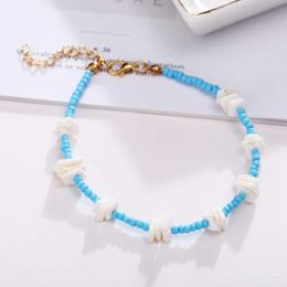 Anklets 2021 Women Feet Bracelet Colourful Beaded Adjustable Ankle Geometric Shell Foot Chain Jewellery Anklet Summer Beach