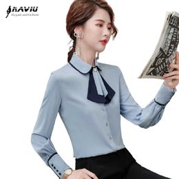 Shirt Women Professional Temperament Spring Fashion Formal Long Sleeve Chiffon Blouses Office Ladies Work Tops 210604