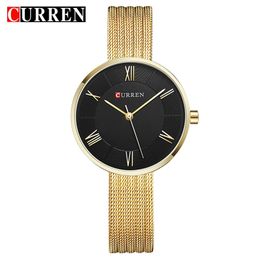 Women Watches CURREN Top Luxury Brand Female Casual Quartz Wrist Watch Ladies Fashion Dress Clock Relogio Feminino 210517