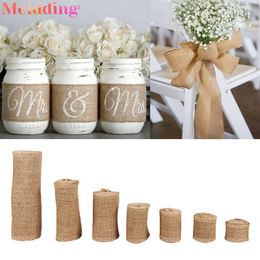 burlap rolls wholesale UK - Party Decoration 2M Natural Jute Burlap Hessian Ribbon Rolls Vintage Rustic Wedding For Birthday Gift Wrapping Supplies