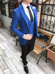 Buy Royal Blue Coat Pant Men Online 