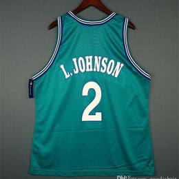 001Custom Men Youth women Vintage Larry Johnson Vintage Champion College Basketball Jersey Size S-6XL or custom any name or number jersey