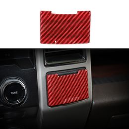 Central Control Power Socket Trim for Ford F150 15+ Red Carbon Fibre 1PCS