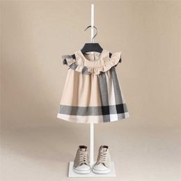 Девушка платье 2020 новых детских платьев шаблон плед бренд день рождения платье женское младенца летняя одежда детская девушка одежда детей q0716