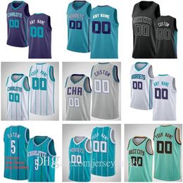 Men Women Kids Printed Jersey Nicolas 5 Batum Terry 4 Graham Miles 3 Rozier III Devonte' 0 Bridges Malik 1 Monk Jersey City Teal Green Black