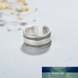 925 Sterling Silver Retro Thai Silver Couple Rings For Women Men Adjustable Jewellery Gift Dropshipping S-R411