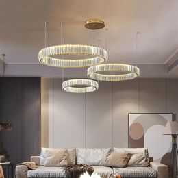 Pendant Lamps Modern Crystal Led Chandelier Lighting Luxury Lamp Living Room Villa Decor Hanging Light Fixtures