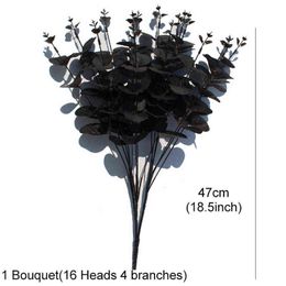 Gifts for women Black White Artificial Plants Eucalyptus Leaves For Home Decor Silk Plantas Artificiales & Dried Flower Bouquet Party Decoration
