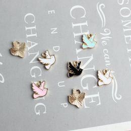 Korea Cute Mini Pigeon Bird Enamel Charms Oil Drop Pendants For Women DIY Jewellery Bracelet Earings Earring Accessory