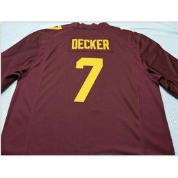 Custom 009 Minnesota Golden Gophers #7 Eric Decker real Full embroidery College Jersey Size S-5XL or custom any name or number jersey