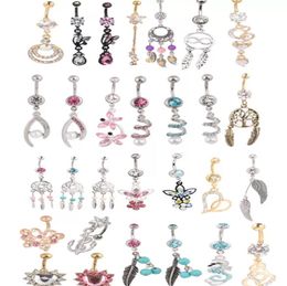 Pierścienie Bell Bell Pierścienie Body Biżuter 20pcs Style mieszanki brzucha przebijanie pierścień Dangle Plaża Dostawa 2021 DWFDP