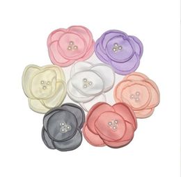 2021 Soft Nylon Headband Matching Mini Layered Flowers Headband For Baby Infant Hair Accessory PhotoProp 24pcs/lot