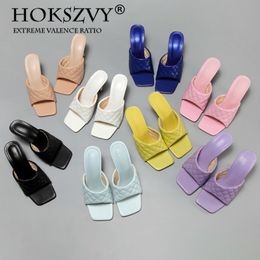 Damenschuhe Candy Color Fashion High Heels Karierte Sandalen mit hohen Absätzen Offene Damensandalen CGB-PL0033-1