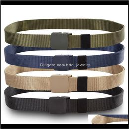 Cinturón de Lona Cintura militar de nailon anti Allergy cinturones Pom hebilla de plástico 110/120cm 