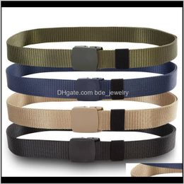 Cinturón de Lona Cintura militar de nailon anti Allergy cinturones Pom hebilla de plástico 110/120cm