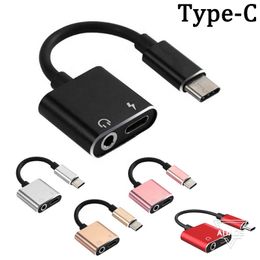 2 in 1 type c audio aux charging adapter for earphone adapter connector 2in1 type-c to 3.5mm audio adapter