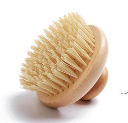 NEWFactory Body Brush Dry Brushing, Shower Brushes Wet or Spa ,Wood handle Scrubber for Massage, Exfoliate RRB12910