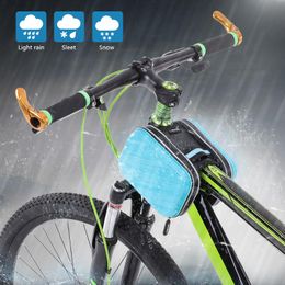 Outdoor Bags Rainproof Cycling Front Frame Bag Hiking Riding Road Bikes MTB City Bike Bicycle Pack Double Pouch Tube