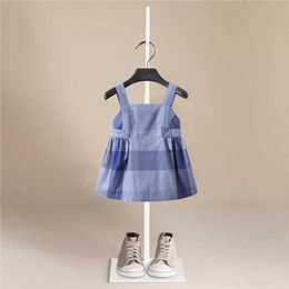 2021 Summer Kid Baby Girl Fashion Princess Plaid Backless Sling Dress Children Girls Toddler Sleeveless Clothes Dresses Q0716