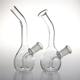 6 Inch Glass Egg Handle Pot Bong with Hookah 14mm Female Thick Pyrex Recycler Oil Rigs Bongs Flat Straight Month for Smoking Water Pipes