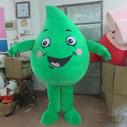 Performance green water drop Mascot Costumes Halloween Fancy Party Dress Cartoon Character Carnival Xmas Easter Advertising Birthday Party Costume Outfit
